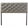 Baxton Studio Viviana Modern and Contemporary Grey Fabric Upholstered Button-tufted Queen Size Headboard